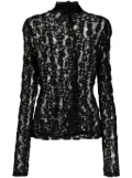 Róhe high-neck lace top - Black