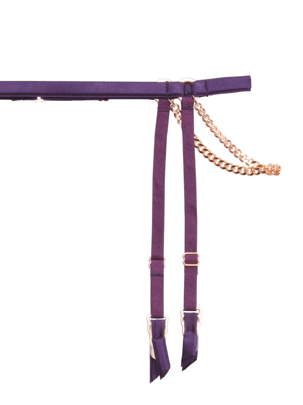 Shop Fleur Du Mal Chain Luxe Satin Garter Belt In Purple