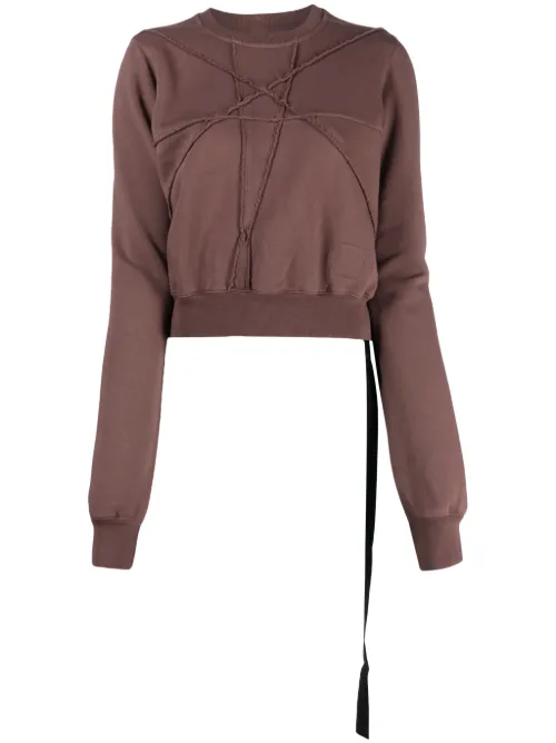 Chemise en coton biologique à coupe crop - Rick Owens DRKSHDW - Modalova