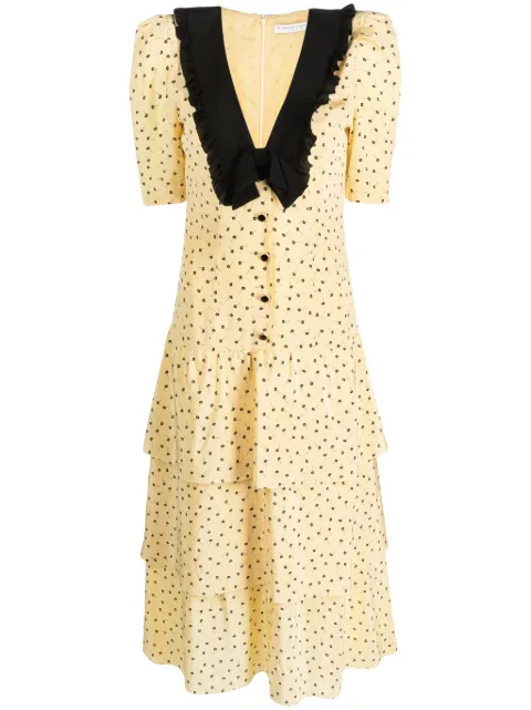 Alessandra Rich floral-print silk midi dress