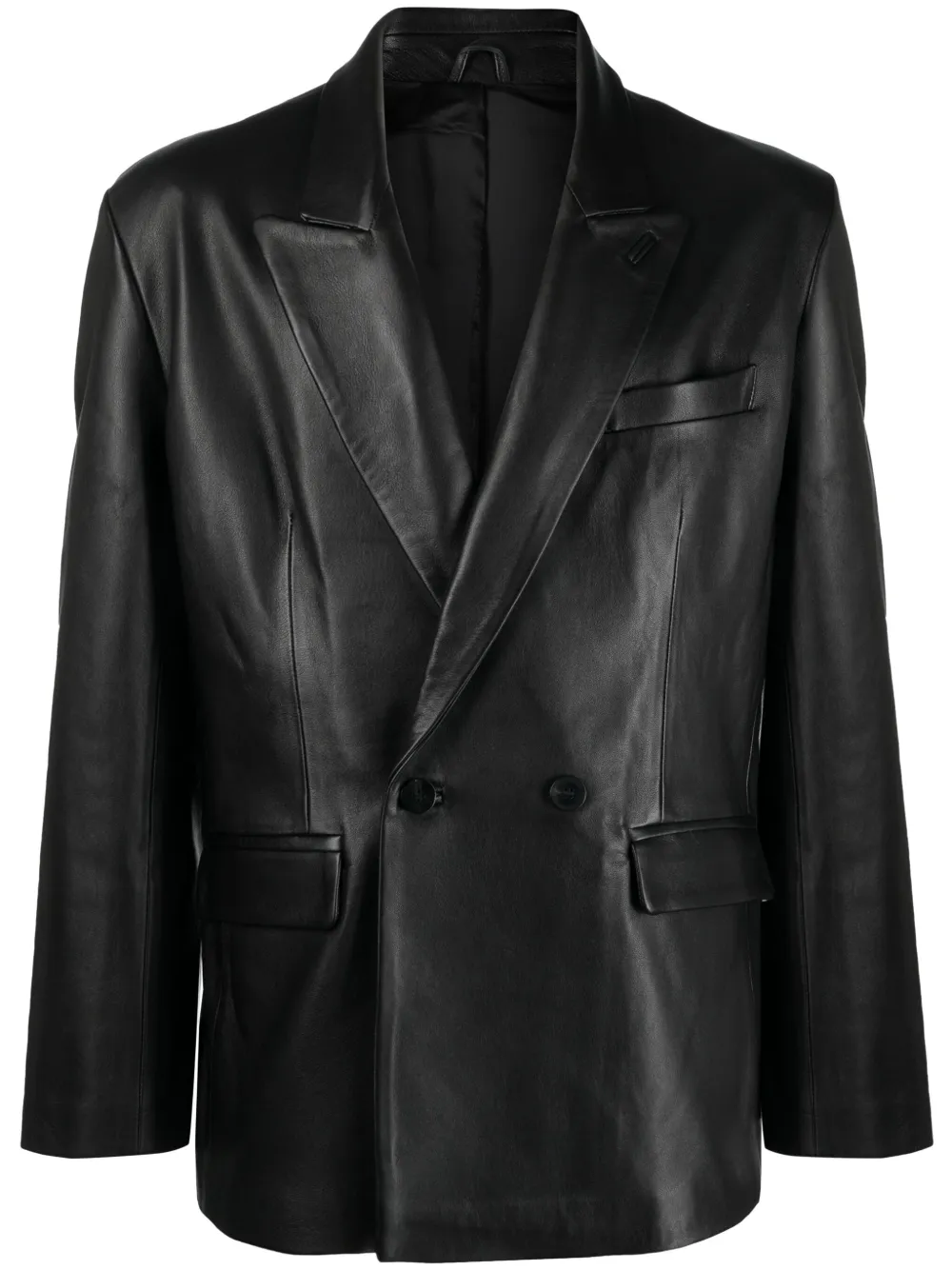 Ernest W. Baker double-breasted Leather Blazer - Farfetch