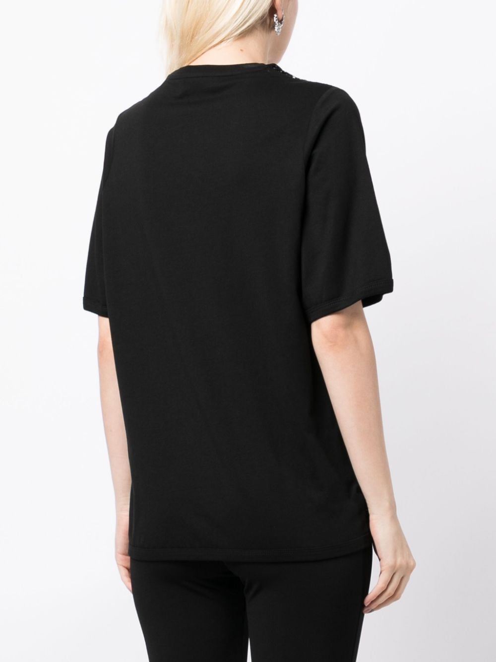 Shop Elie Saab Sequinned Velvet T-shirt In Black