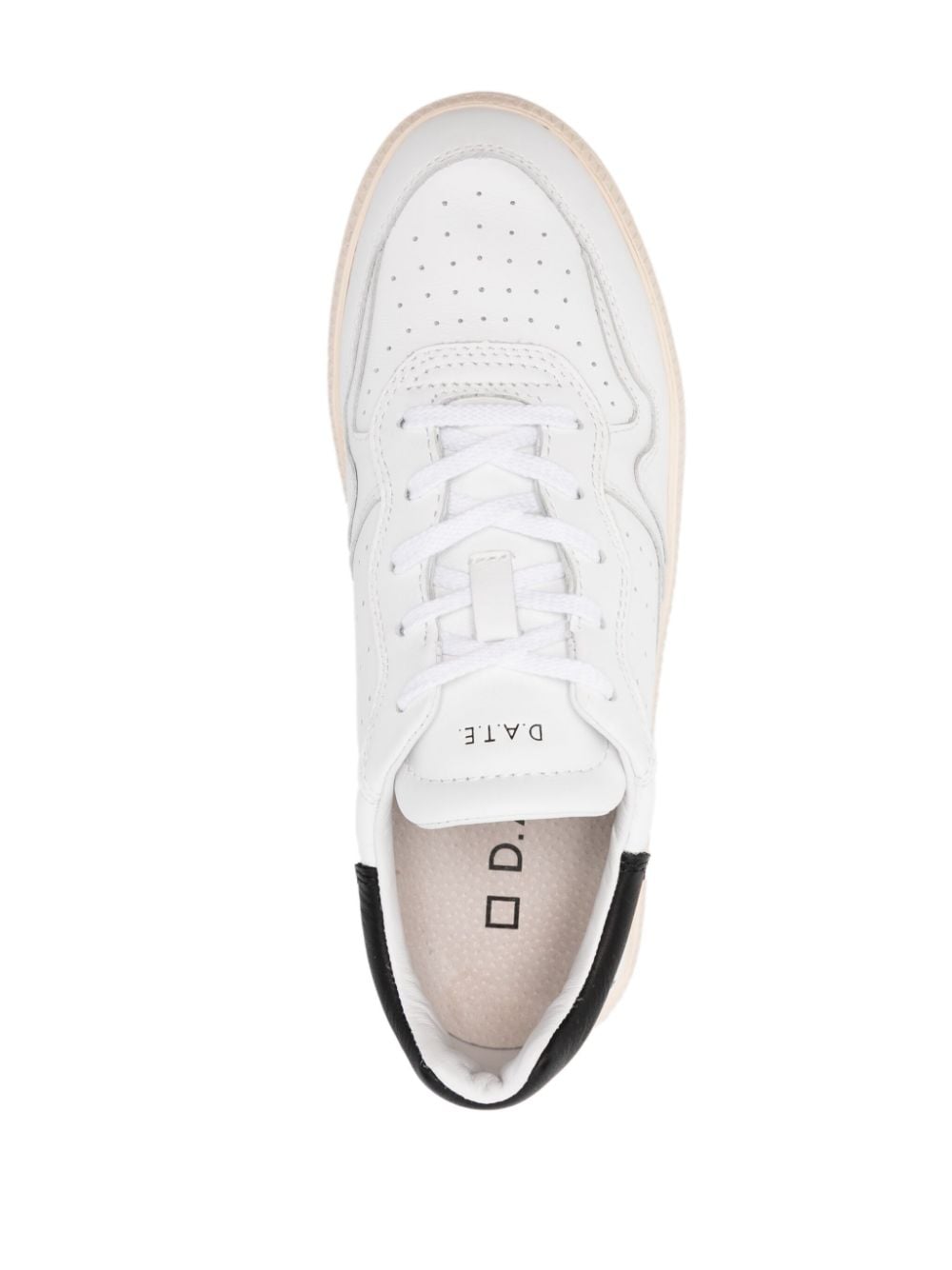 Shop Date Calf Leather Low-top Sneakers In White