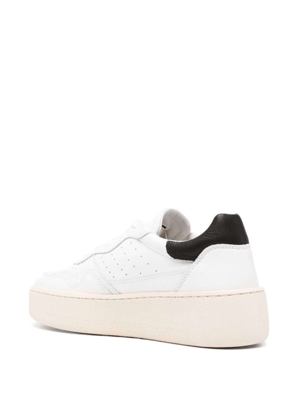Shop Date Calf Leather Low-top Sneakers In White
