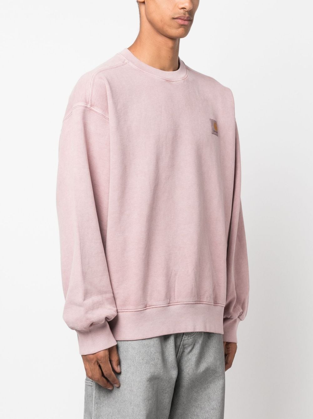 Shop Carhartt Vista Logo-patch Cotton Sweatshirt In Pink