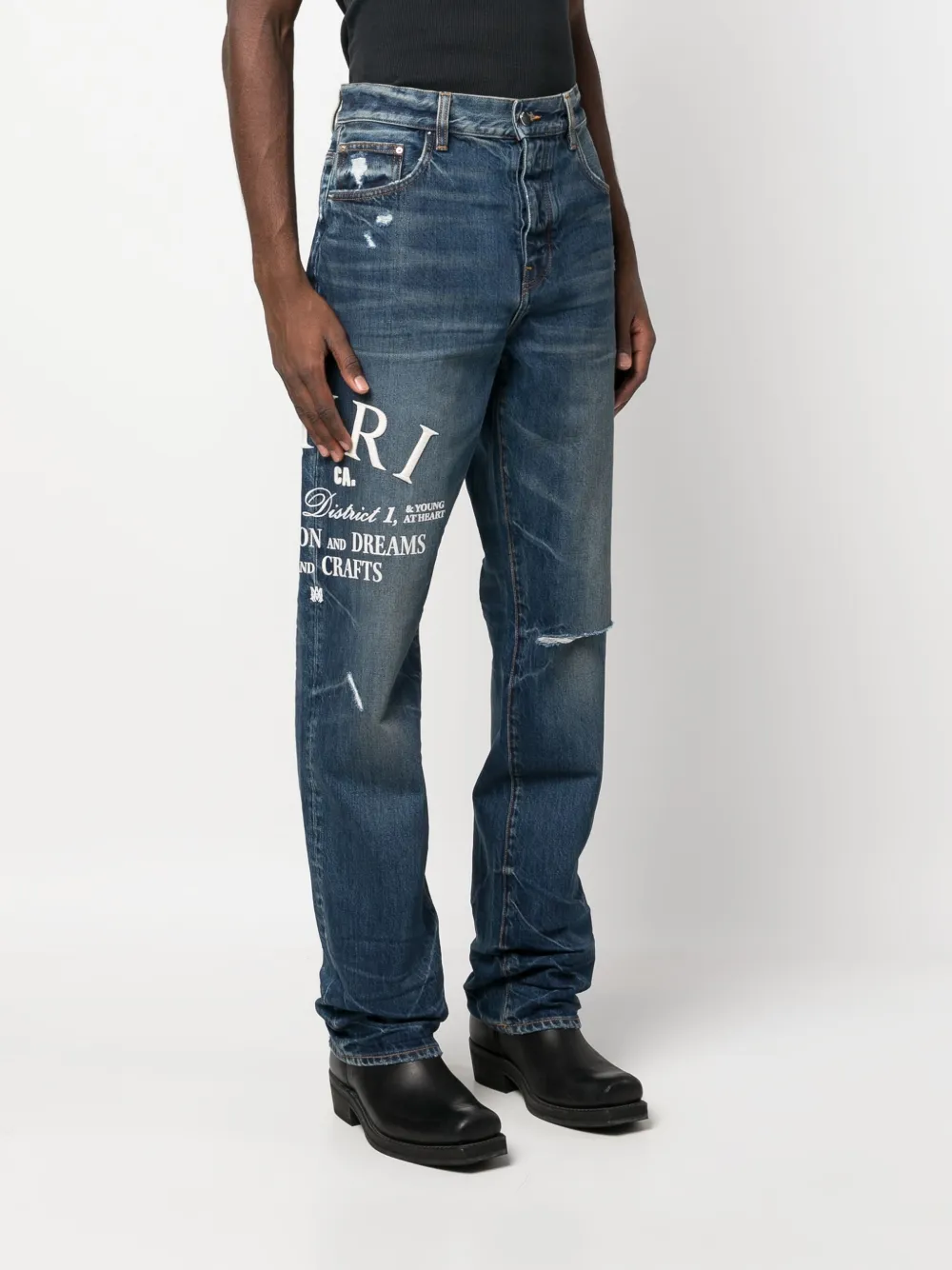 AMIRI Straight jeans Blauw