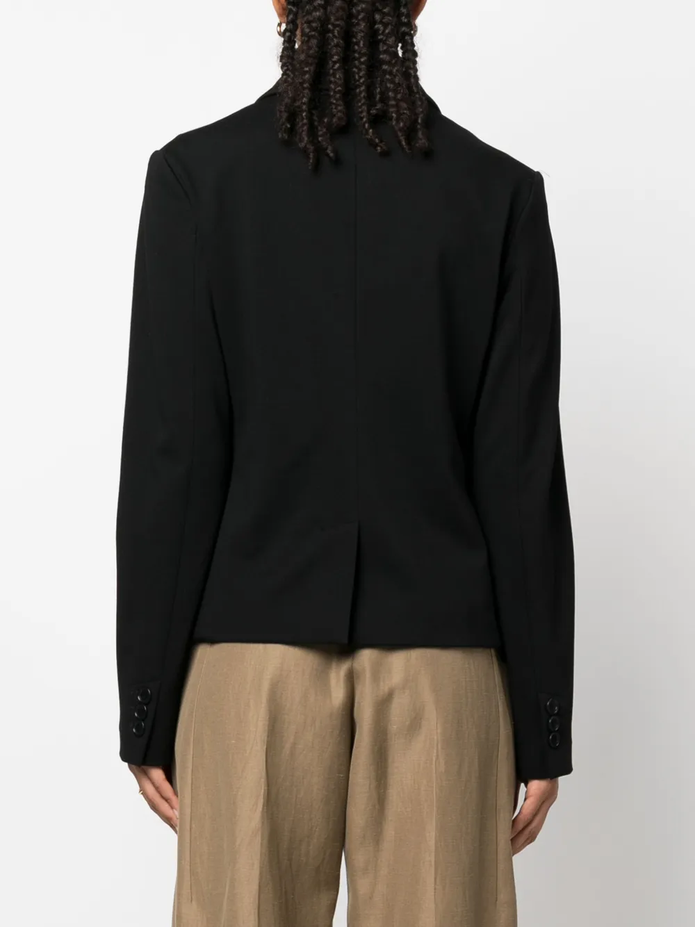 Aspesi Cropped Three-button Blazer In Black