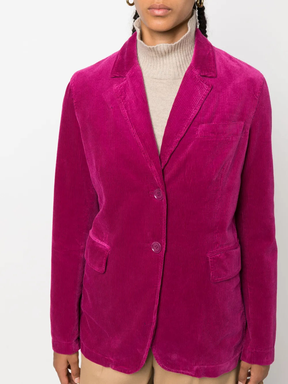Aspesi Three-pocket Corduroy Blazer In Pink