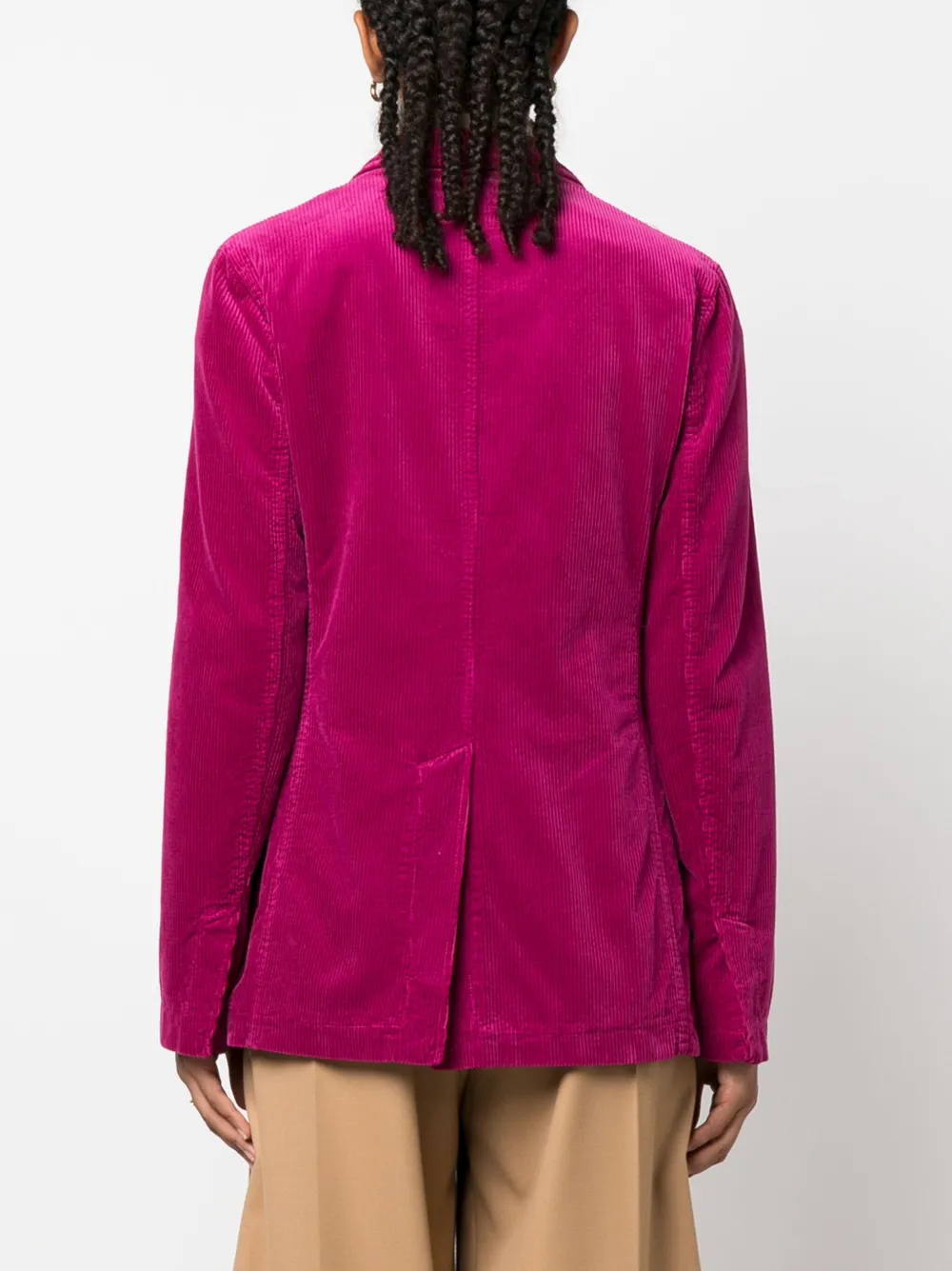 Aspesi Three-pocket Corduroy Blazer In Pink