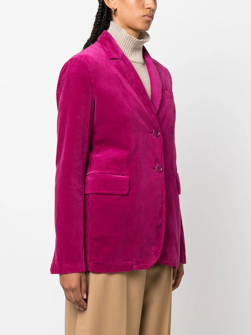Aspesi Three-pocket Corduroy Blazer In Pink