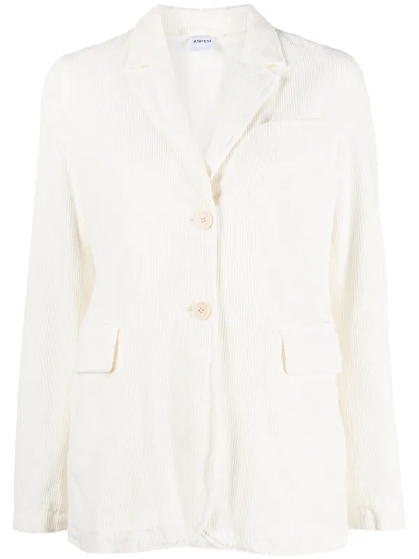 ASPESI Three-pocket Corduroy Blazer in White