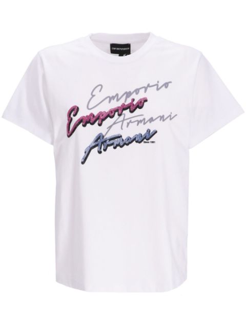 Emporio Armani logo-print cotton T-shirt Women