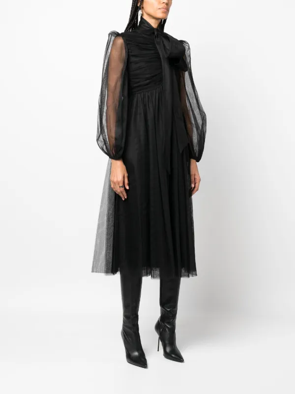ZIMMERMANN ジマーマン ワンピース Tulle midi dress974482 ZIMMERMANN Tulle Midi Dress | Black | FARFETCH