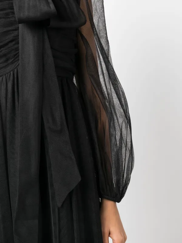 ZIMMERMANN Tulle Midi Dress | Black | FARFETCH