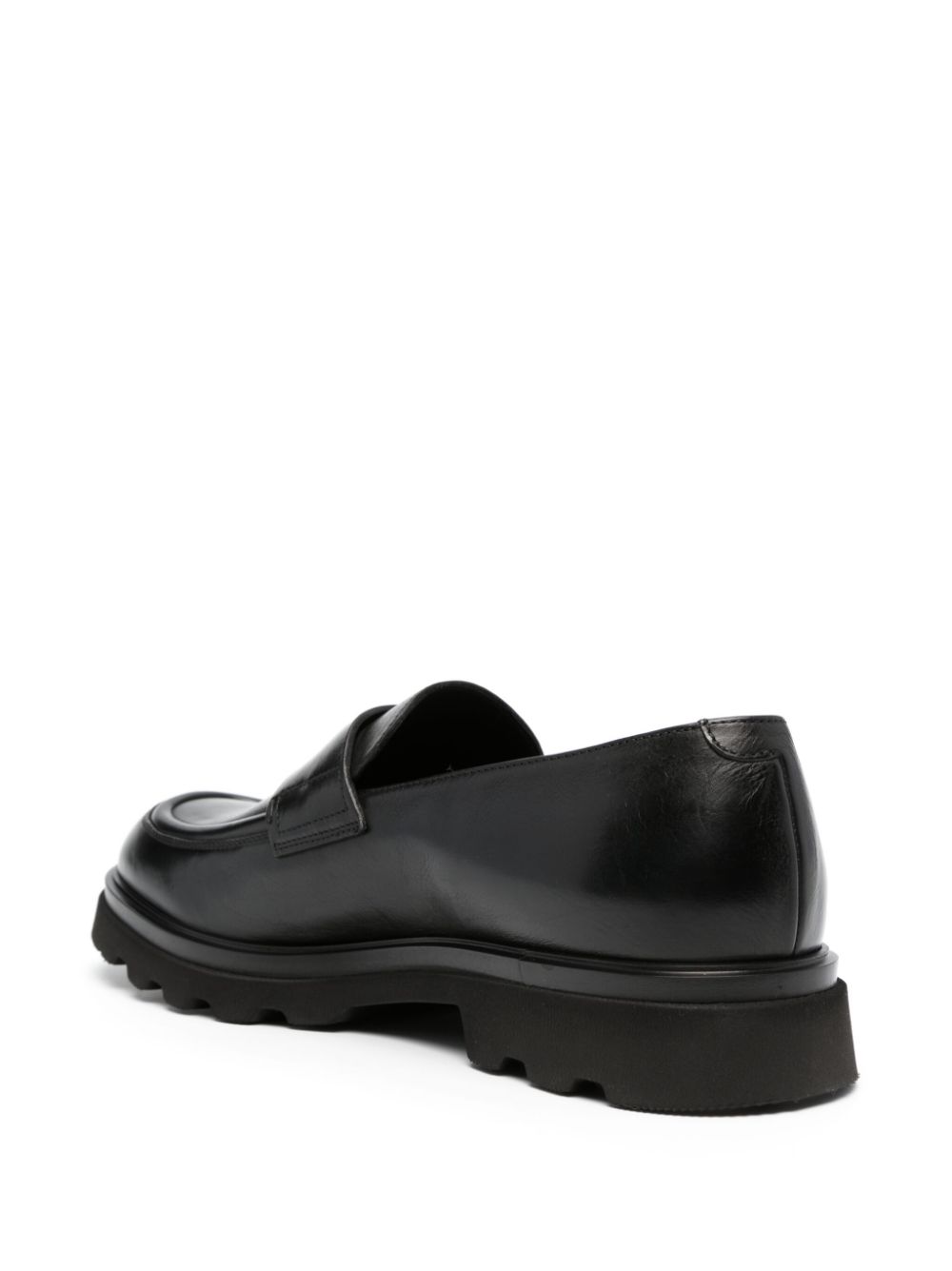 Shop Doucal's Round-toe Leather Loafers In Schwarz