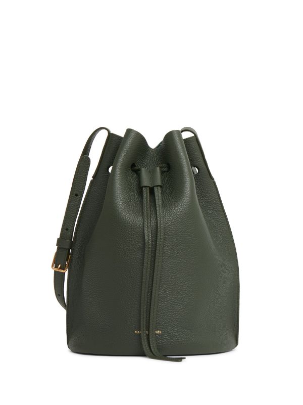 Green leather bucket on sale bag