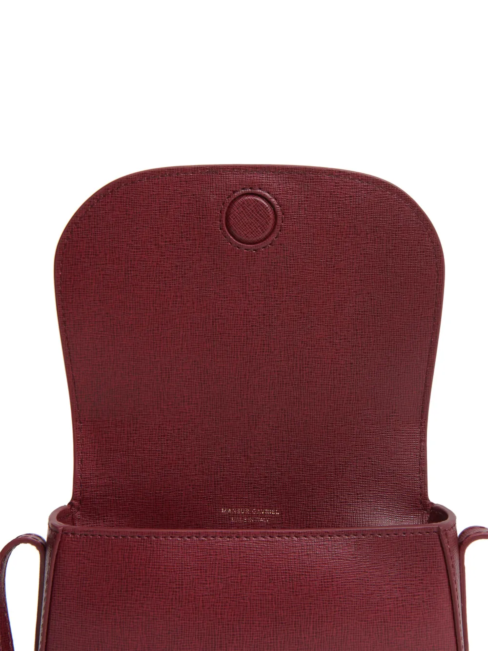 Mansur Gavriel Mini Flap Leather Crossbody Bag In Red