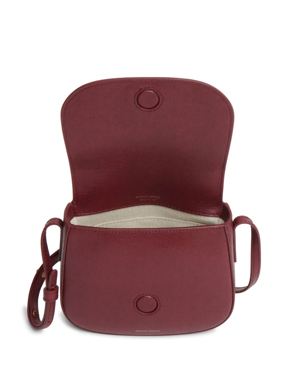 Mansur Gavriel Mini Flap Leather Crossbody Bag In Red