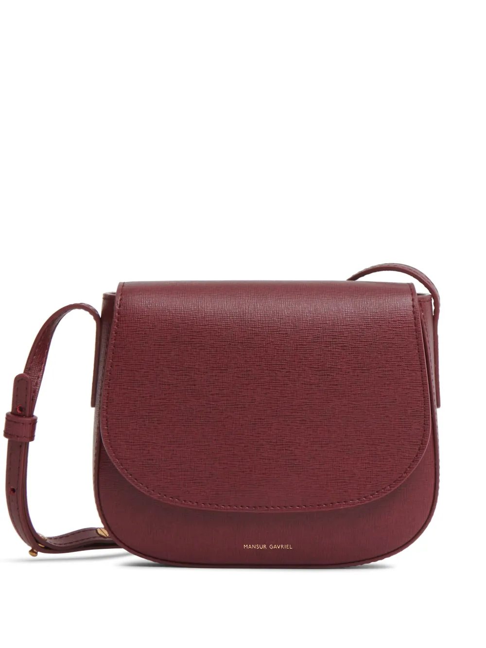 Mansur Gavriel Mini Flap Leather Crossbody Bag In Red