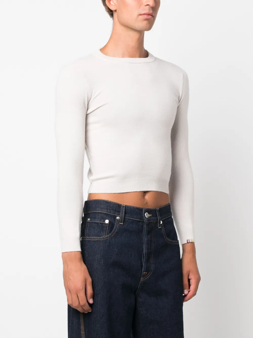 extreme cashmere Trui met ronde hals Wit