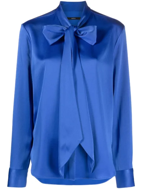 Alex Perry pussy bow-collar satin blouse