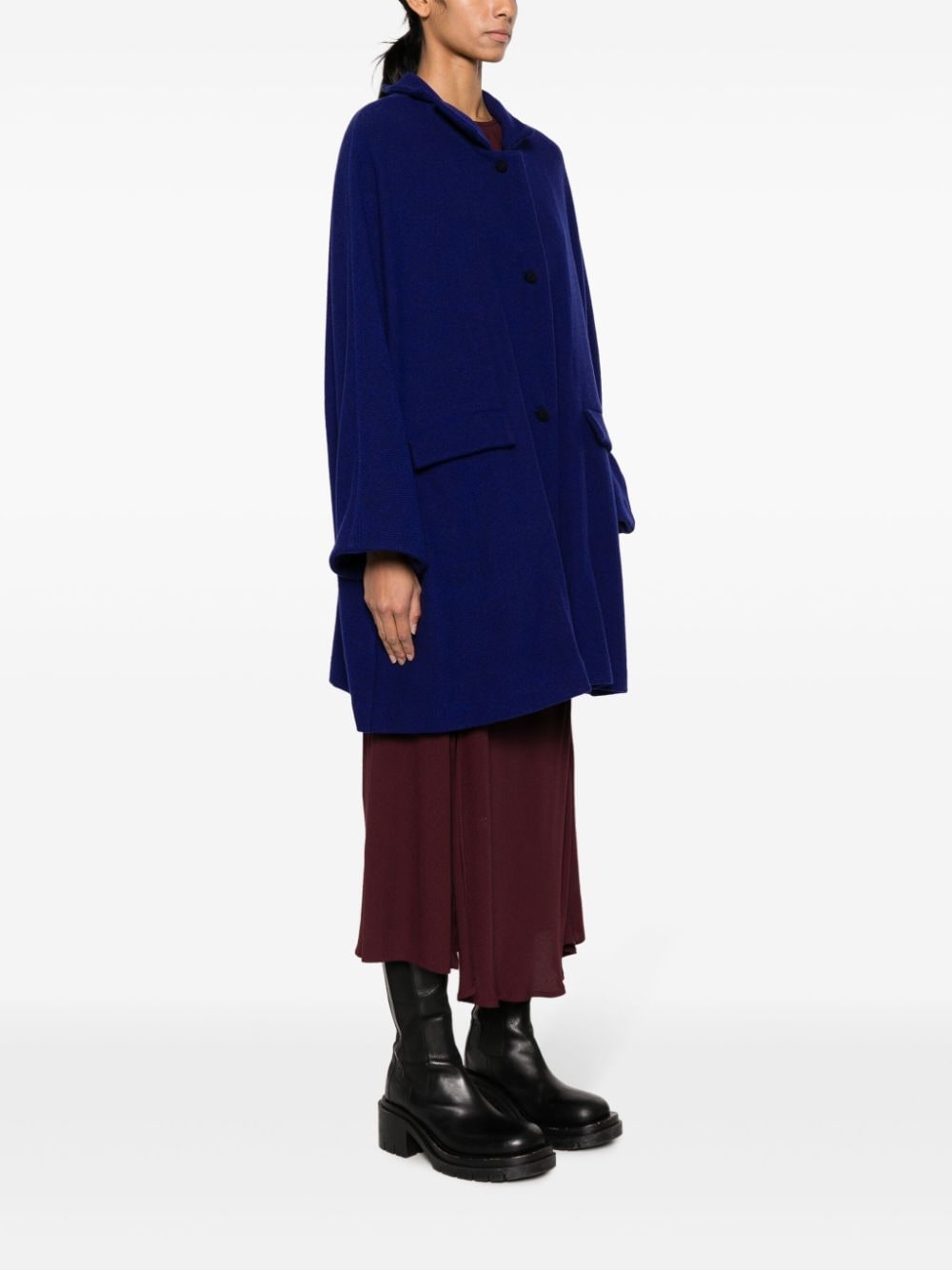Shop Daniela Gregis Single-breasted Wool Coat In Blue