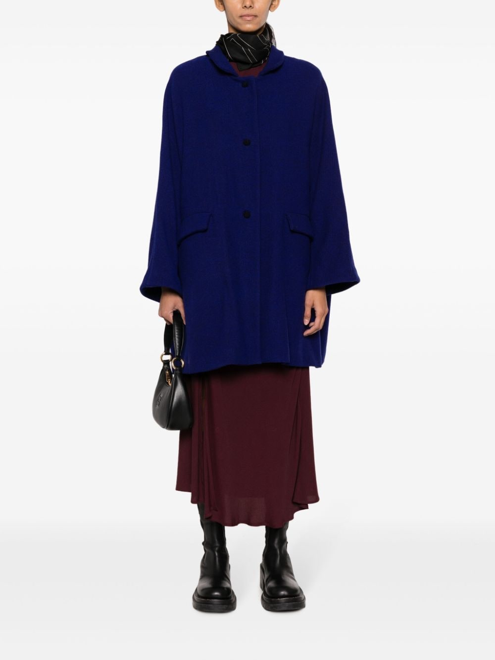 Shop Daniela Gregis Single-breasted Wool Coat In Blue