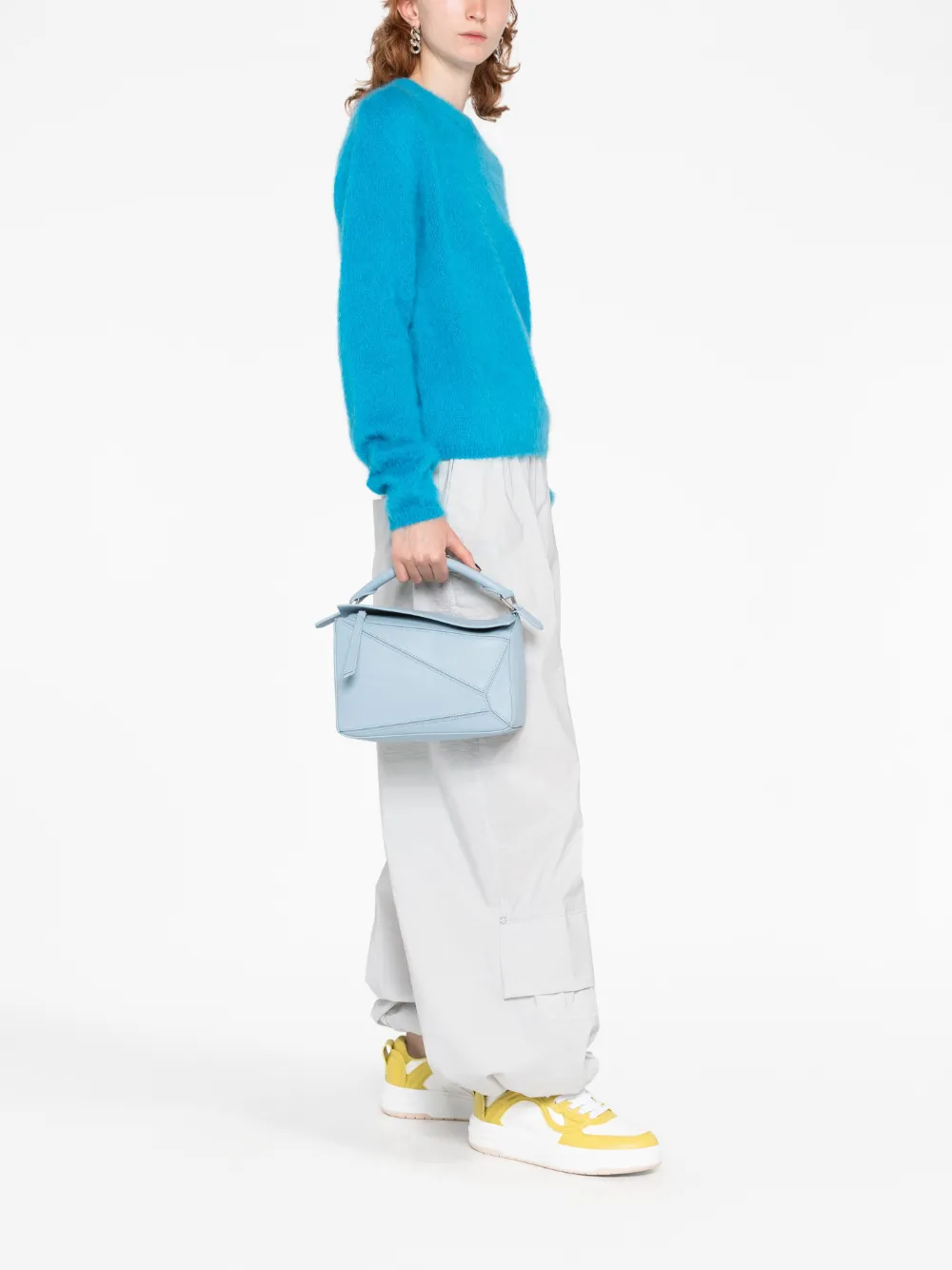 LOEWE Puzzle leren tas - Blauw