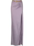 Elisabetta Franchi logo chain link-belt long skirt - Purple