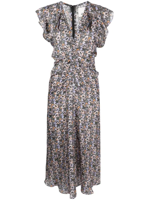 ISABEL MARANT vestido midi Lyndsay con estampado gráfico