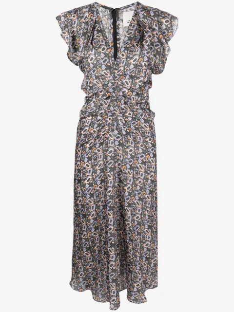 ISABEL MARANT Lyndsay graphic-print midi dress