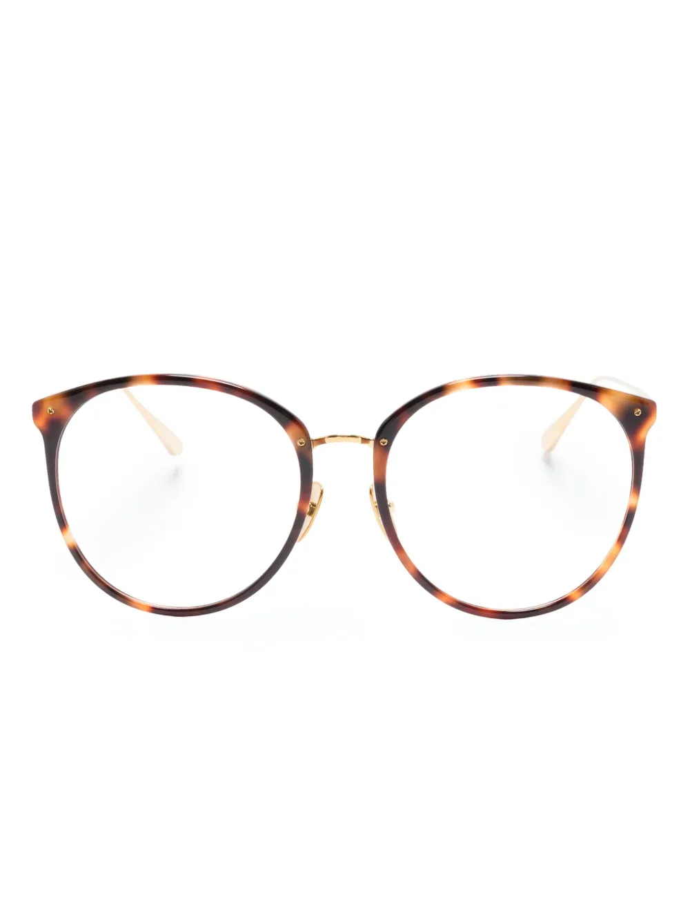 Linda Farrow The Kings round-frame glasses | Gold | Image 1