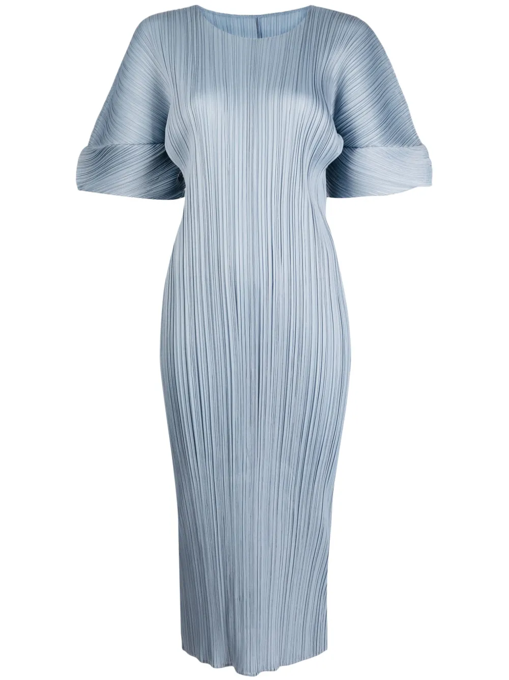 Issey Miyake Technical-pleated Midi Dress In Grey