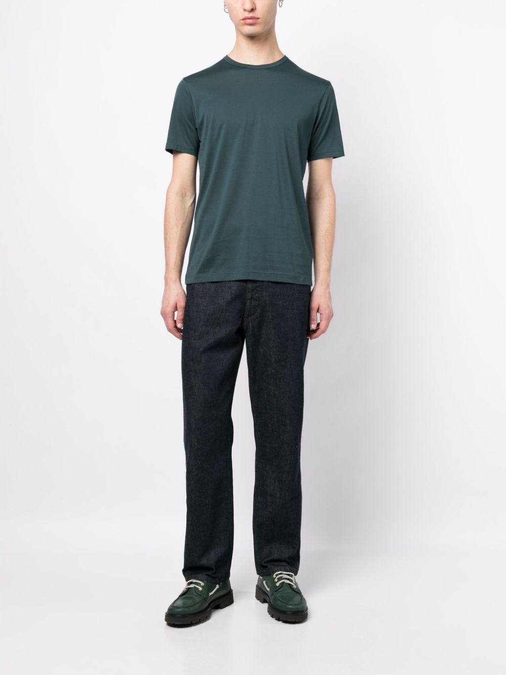 Sunspel short-sleeve crew-neck cotton T-shirt - Groen