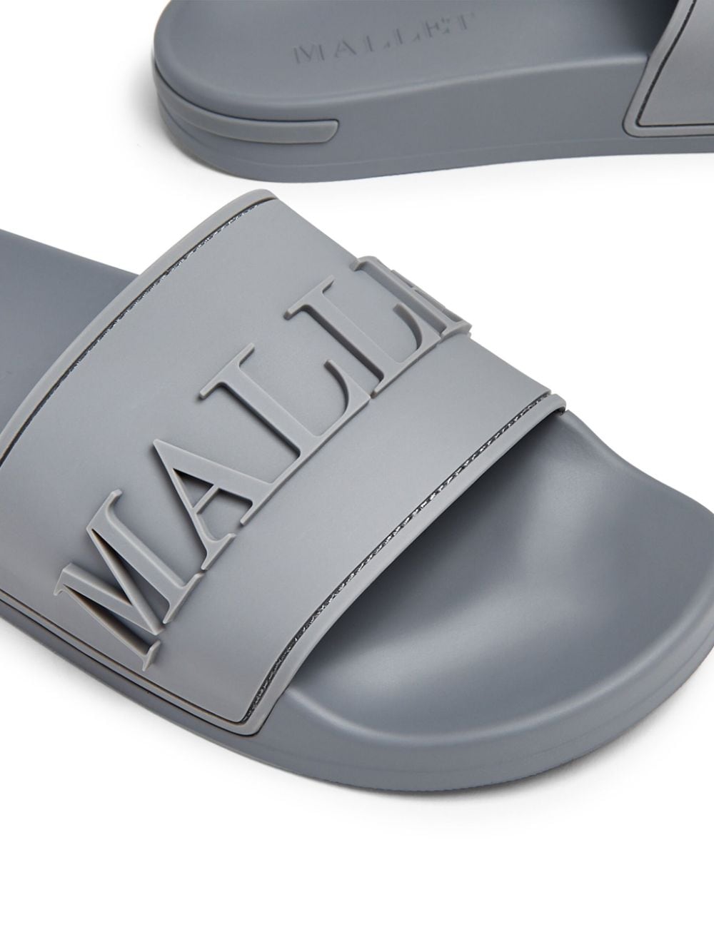 Shop Mallet Logo-embossed Slides In Grey
