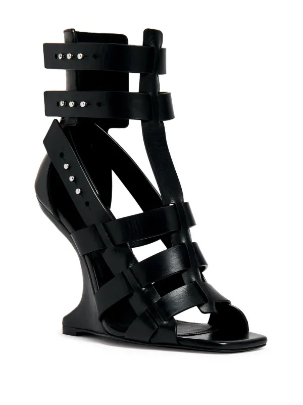 Rick Owens Cantilever Leather Sandals | Black | FARFETCH JO