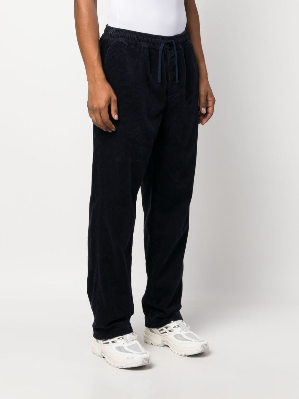 Shop Marant Drawstring Cotton Track Pants In Blue