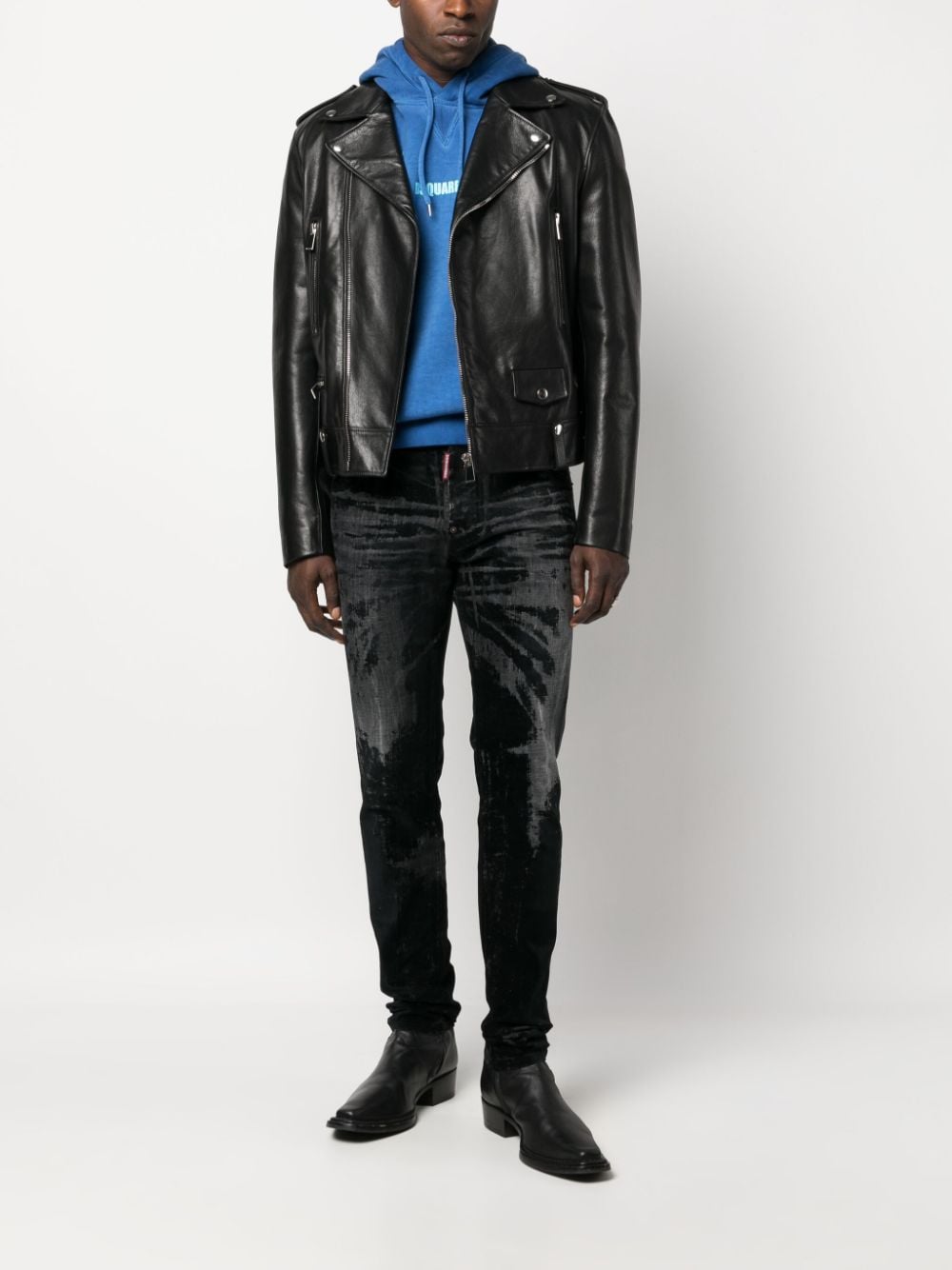 Dsquared2 distressed mid-rise skinny jeans - Zwart