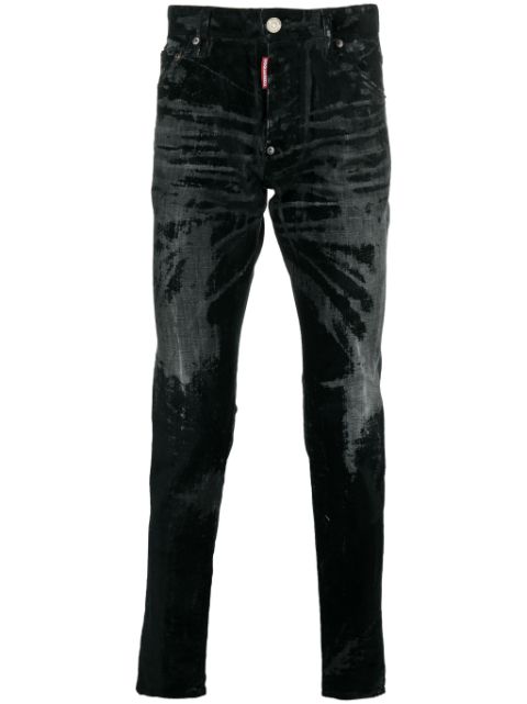 Dsquared2 distressed mid-rise skinny jeans