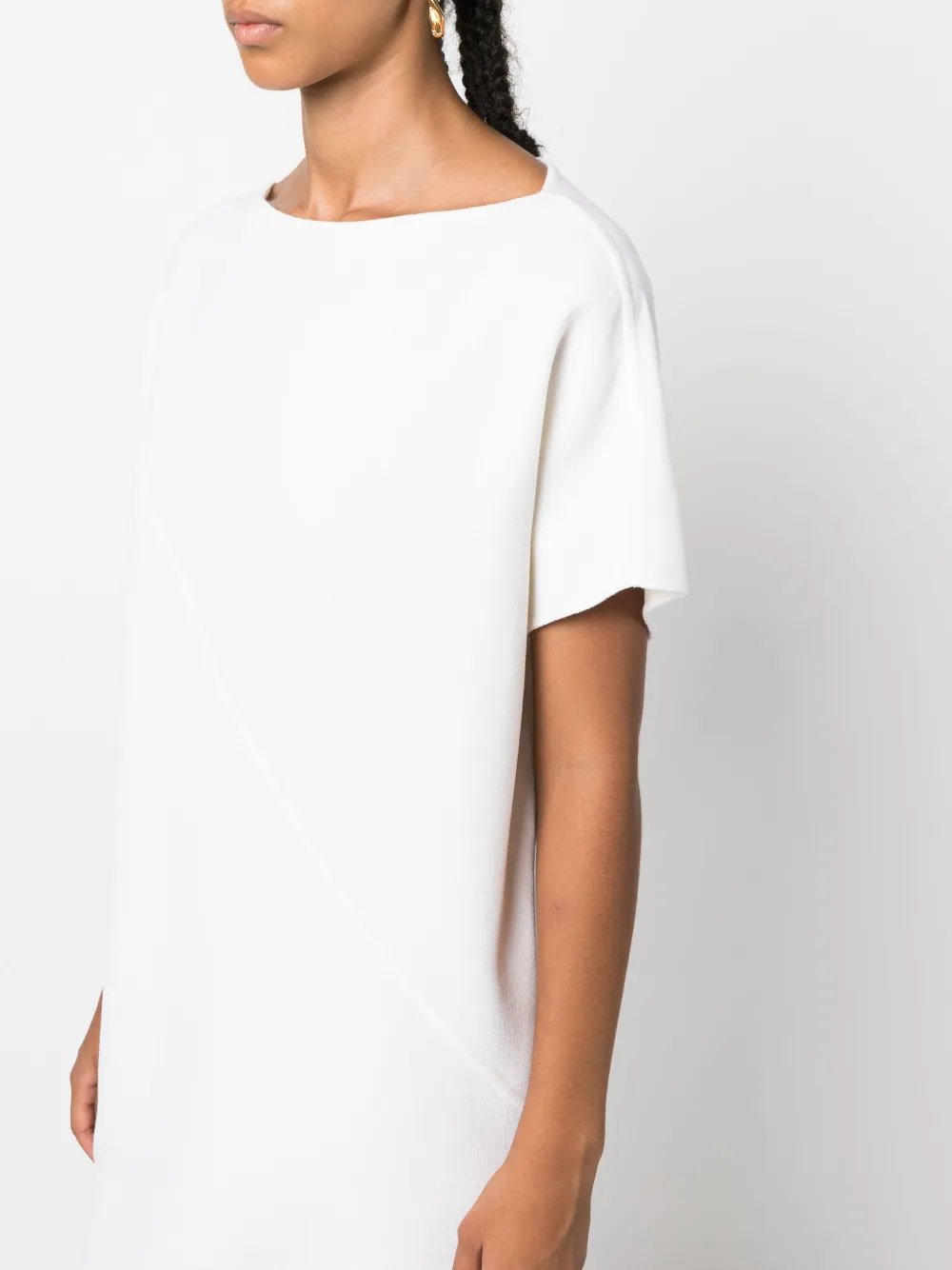 Gianluca Capannolo Short-sleeved Wool Dress In White