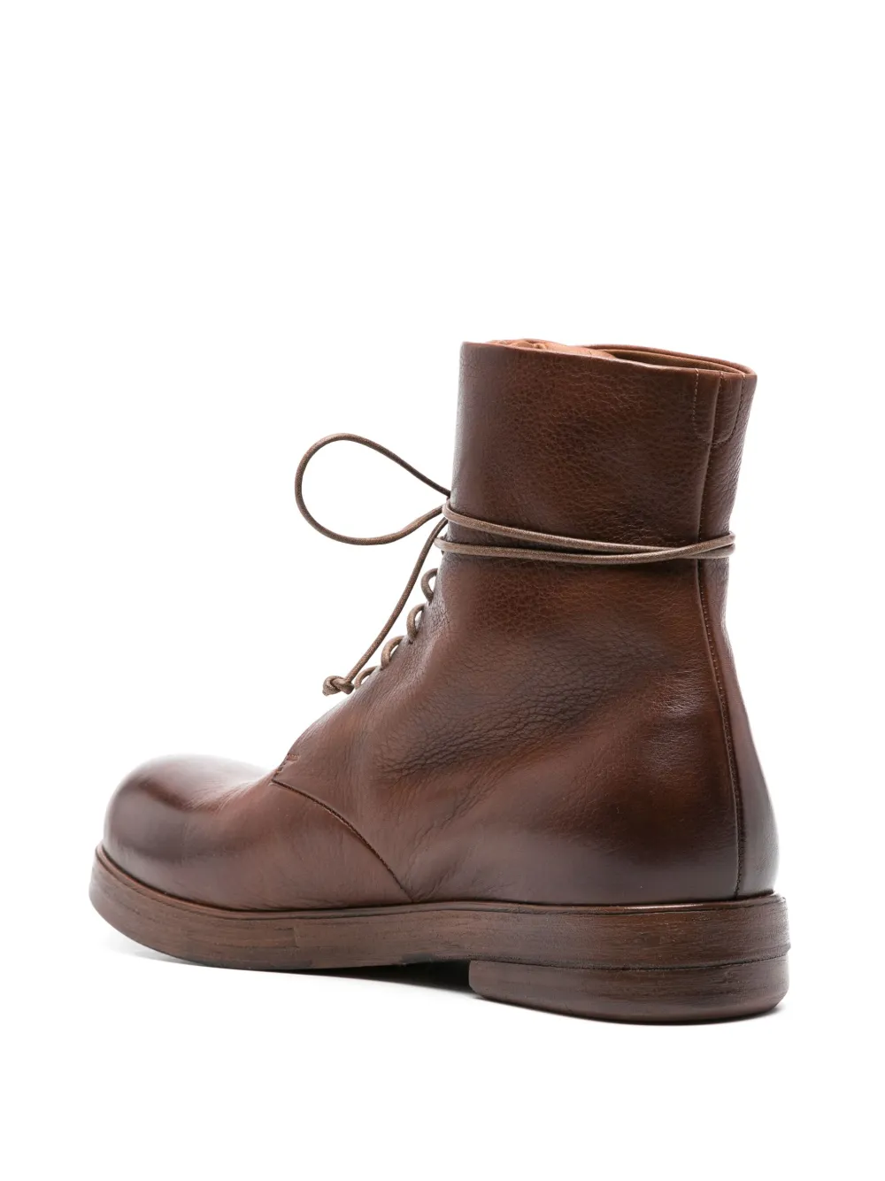 Marsèll Round-toe Lace-up Leather Boots In Brown