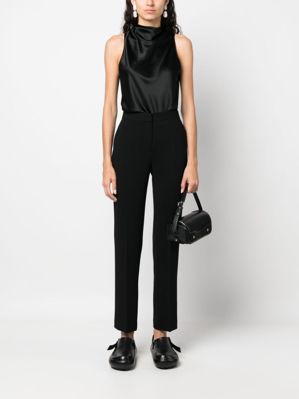 Shop Theory Straight-leg Tailored Trousers In Black