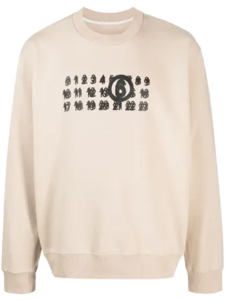 MM6 Maison Margiela Numbers-motif crew-neck Sweatshirt - Farfetch