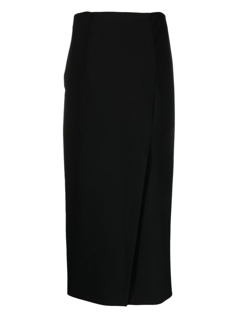 Shop Emporio Armani High-waisted Straight Skirt In Black