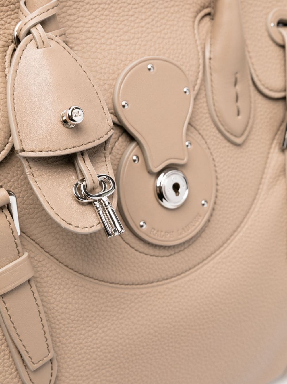 Shop Ralph Lauren Ricky Leather Tote Bag In Neutrals