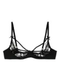 Fleur Du Mal Sequin Violet floral-lace ouvert bra - Black