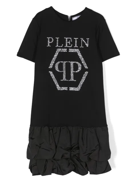 Philipp Plein Junior rhinestone-embellished short-sleeve dress