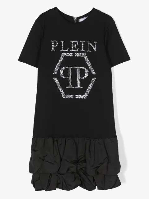 Philipp Plein Junior vestido con detalles de strass