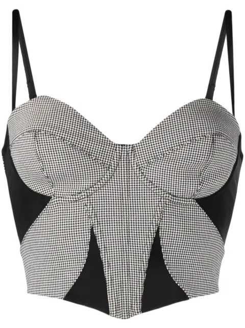 Fleur Du Mal bustier con motivo pied de poule