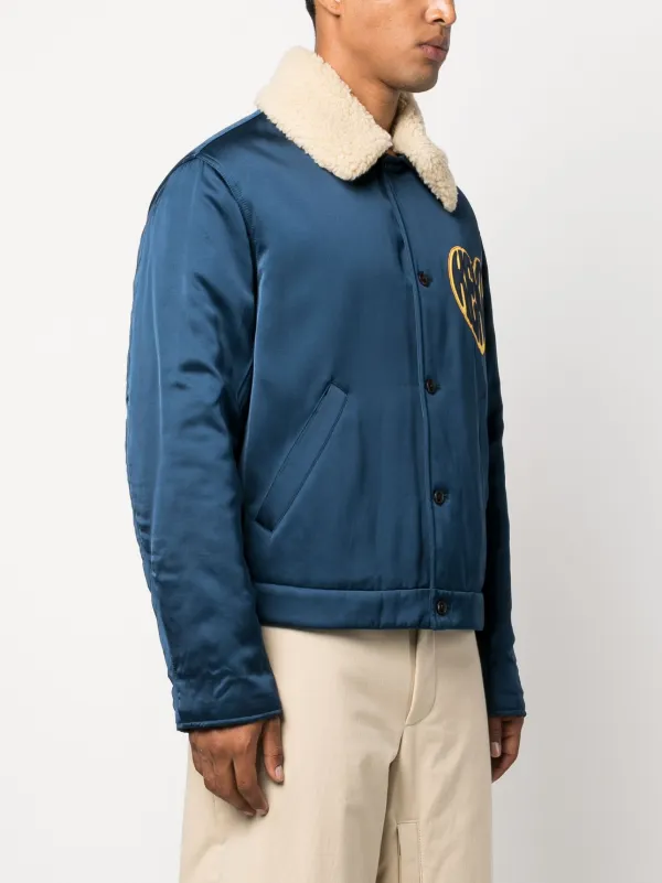 Kenzo heart-embroidery Shearling Collar Jacket - Farfetch